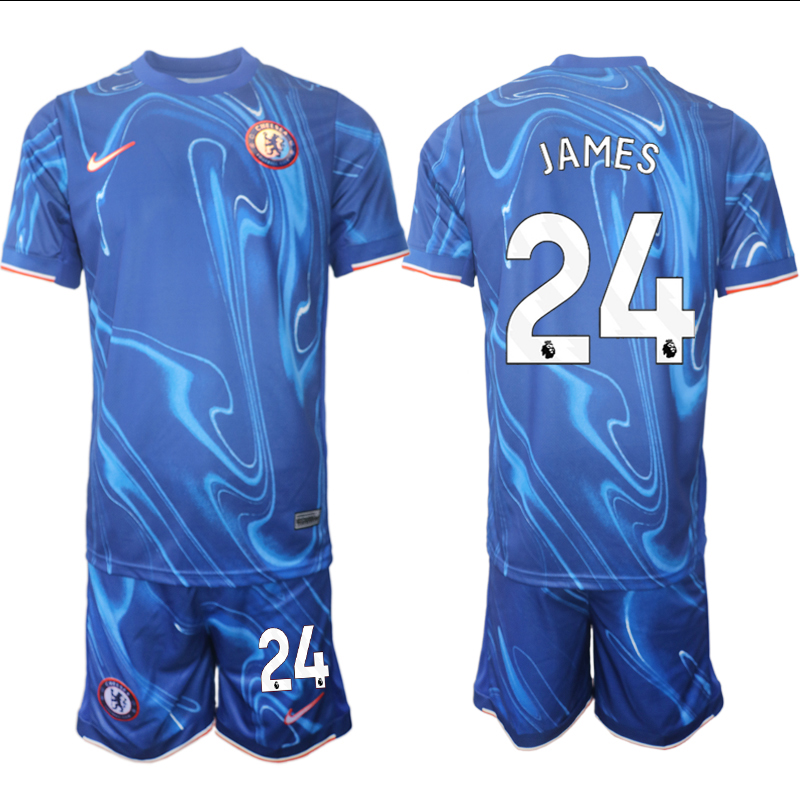 Men 2024-2025 Club Chelsea home Blue #24 Soccer Jersey